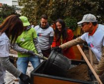 Zaposleni kompanije JTI i studenti zajedno u akciji ozelenjavanja dvorišta Ekonomskog fakulteta u Beogradu