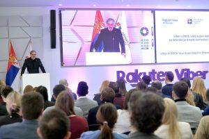 Marko Čadež na prezentaciji „Viber u 2023.: super-aplikacija“ u Privrednoj komori Srbije