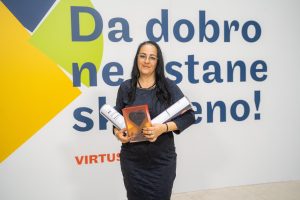 Sandra Tomić – dobitnica specijalne VIRTUS nagrade za individualni doprinos smanjenju siromaštva za 2022. godinu (Foto: Jakov Simović/Trag fondacija)