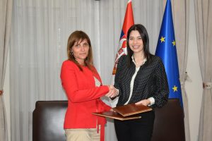 Marina Papadakis, generalna sekretarka UBS i Irena Vujović, ministarka zaštite životne sredine RS