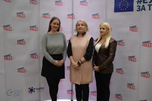 Milica Kezić Marčić, koordinatorka programa javnih politika u Trag fondaciji, Milka Damjanović, izvršna direktorka Trag fondacije i Nataša Konstantinović, koordinatorka programa javnih politika Trag fondacije
