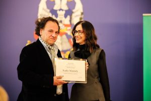 Sponzor nagrade “Momo Kapor” je Erste banka: Đorđe Matić i Aleksandra Kosanović Strižak na uručenju nagrade (Foto: Marijana Vasiljević)