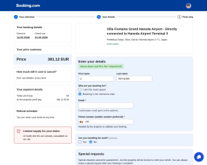 Primer fišing stranice koja imitira Booking.com